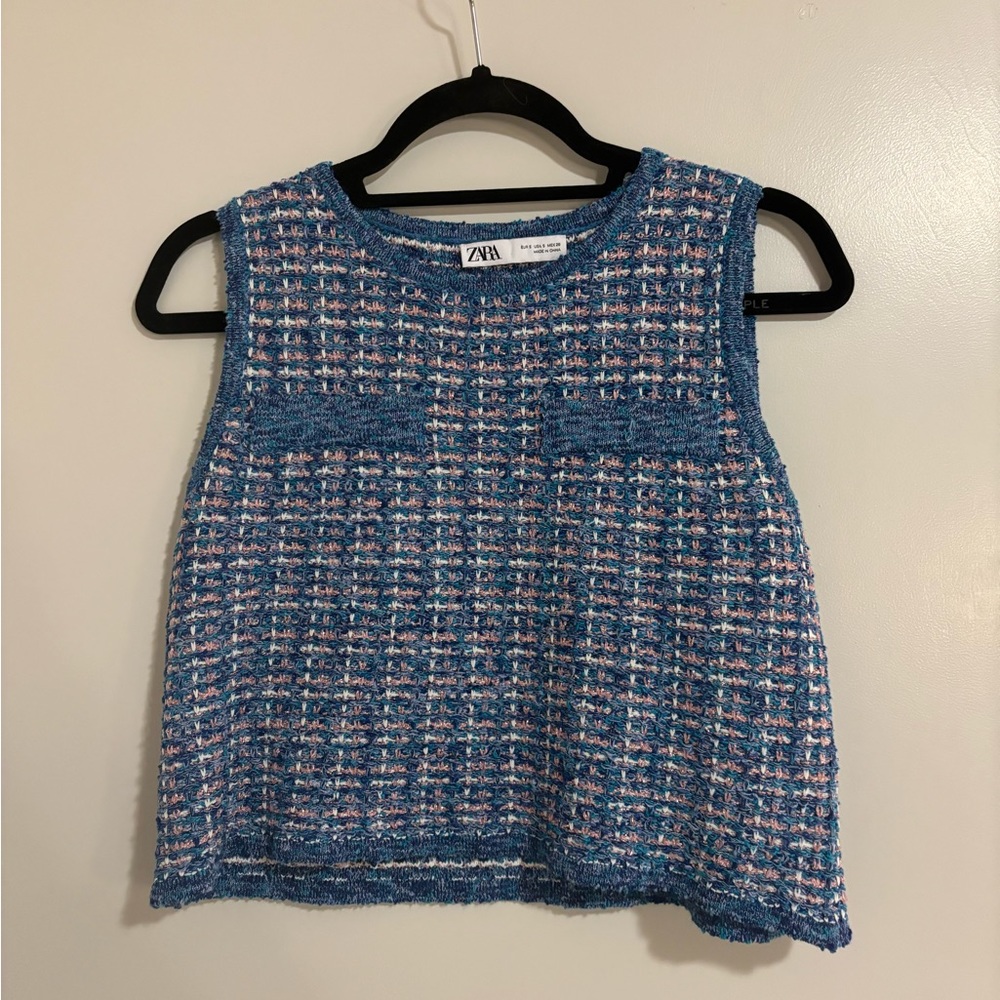 Zara knitted sparky cropped top